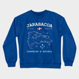 Jarabacoa Dominican Republic Flag Travel Map Coordinates GPS Crewneck Sweatshirt